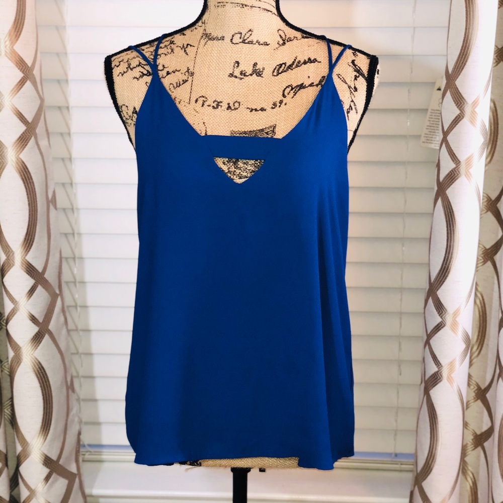 Blush Royal Blue Sleeveless Top Size Medium